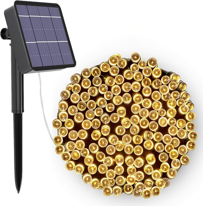 Vighep Solar Lichterkette Aussen, Garten, 12M 120 LED Lichterkette