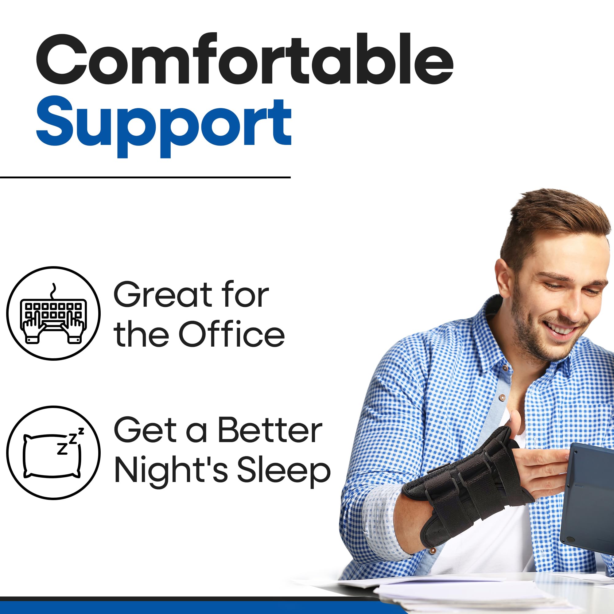 Thumb Spica Splint Right Hand & Wrist Brace | Wrist Splint and Thumb Splint to Support Sprains, Tendinosis, De Quervain's Tenosynovitis, Fractures | Trigger Thumb Brace for Carpal Tunnel (Right S/M)