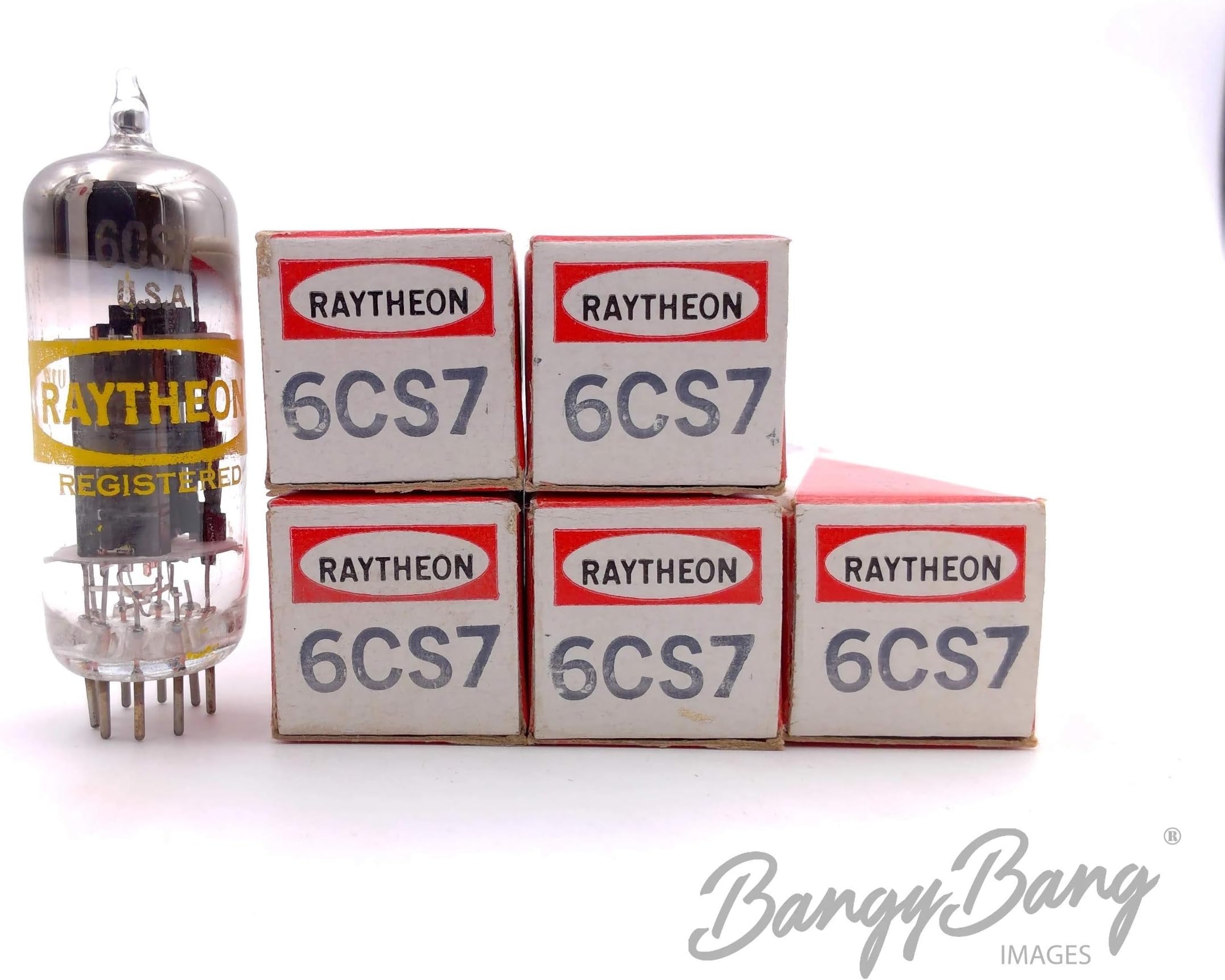 5 Vintage Raytheon 6CS7 Leben CS 600 Amp Double Triode Tube Valve- BangyBang Tubes