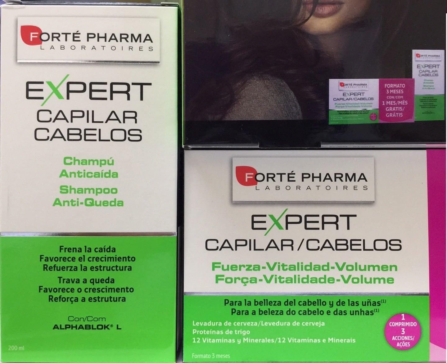 Forte pharma expert hair capilar 84 caps anti hairloss + shampoo 200ml