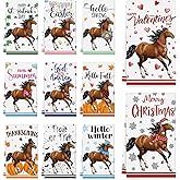 Ciazoxa 11 Pcs Kitchen Towels 14x21 Inch Cute Dish Towels Seasonal Christmas Lady Women Gift Holiday Hand Towels for Home Kitchen Bathroom Decoration (Horse)
