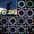 Bike Wheel Lights, LED Waterproof Bicycle Spoke Light, Bright Safety Tire Lights with Auto ON/OFF, 30pcs Changes Patterns Cool Tire Lights for Mountain Bike/Road Bikes/Hybrid Bike/Folding Bike