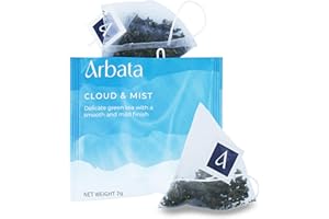 Arbata Cloud & Mist Tea, 24 Pyramid Tea Bags, Artisinal Lightly Caffeinated Green Tea, Chinese Green Tea Bags Gift Set (Cloud & Mist)
