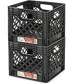 SIDIO Crate Basic Pack - 2 Full-Size & 1 Half-Size Heavy Duty Stackable Storage Bins Totes And Containers With Dividers Durable Plastic Organizer For Home Office Garage And Outdoor Use Sol