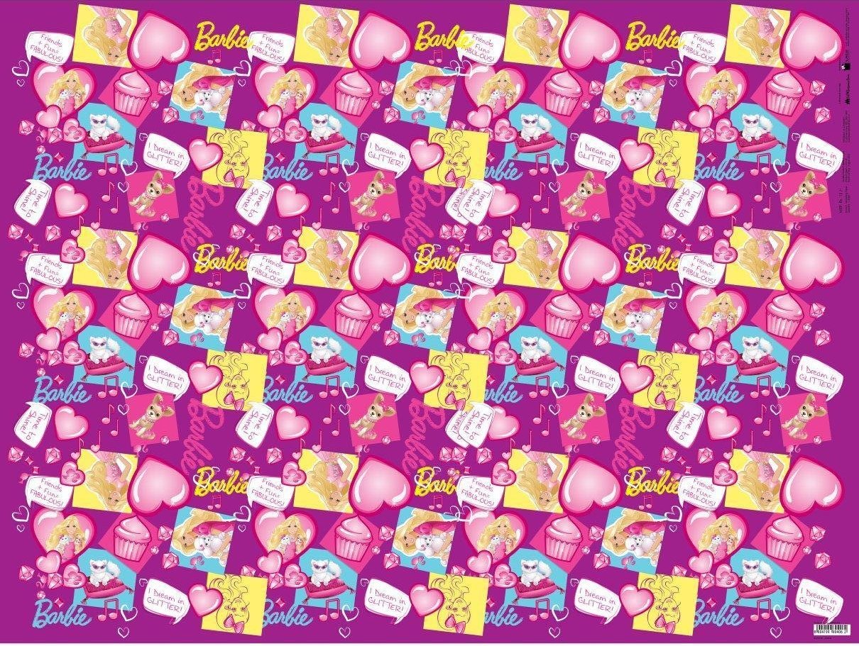 barbie wrapping paper
