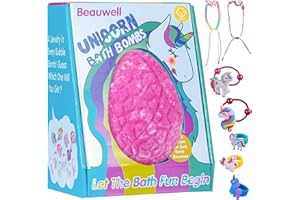BEAUWELL Bath Bombs for Kids, XXXL Bath Bombs with Surprise Inside Unicorns Gifts for Girls, Natural Organic Kids Bubble Bath, Christmas Stocking Stuffers for Kids Christmas Gifts