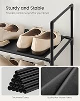 SONGMICS 10-Tier Shoe Rack 28x83x173 cm Metal Frame Non-Woven Shelves Black view 5