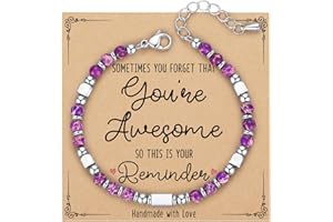 AryaHozel Tiny Gemstone Beaded Bracelets for Women Teen Girls, You are Awesome Bracelets, Unique Gifts for Her Friend Sister Mom Daughter Granddaughter on Easter Birthday Mothers Day