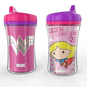 NUK Insulated Hard Spout Sippy Cup, Justice League, 9 oz, 2-Pack