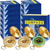 Metal Pocket Compass Bulk, Glow in the Dark Camping Compasses | Mini Survival Gear, Waterproof Navigation Tool for Hiking Hunting Orienteering Climbing Party Favors, Outdoor Exploring Gifts