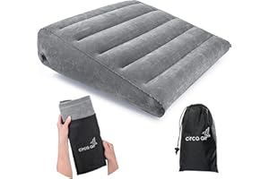 Circa Air Inflatable Wedge Pillow - Bed Wedges for Acid Reflux, GERD, Sleeping. Travel Wedge Pillow w/Quick Valve for Easy In