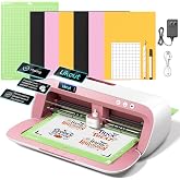 Likcut S41 Vinyl Cutter Machine, 8.5" Sticker Cutter, Print Then Cut, Pink | Dual Connectivity, AI Image Generation, Beginner-Friendly Setup for Sticker, Vinyl &amp; Cardstock, 0.2 mm Precision Cutting