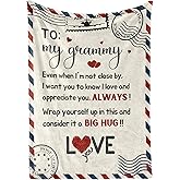 InnoBeta Grammy Gifts, Grandma Gifts for Grammy, Flannel Throw Blankets on Mother's Day, Christmas, Birthday, 50" x 65", Letter