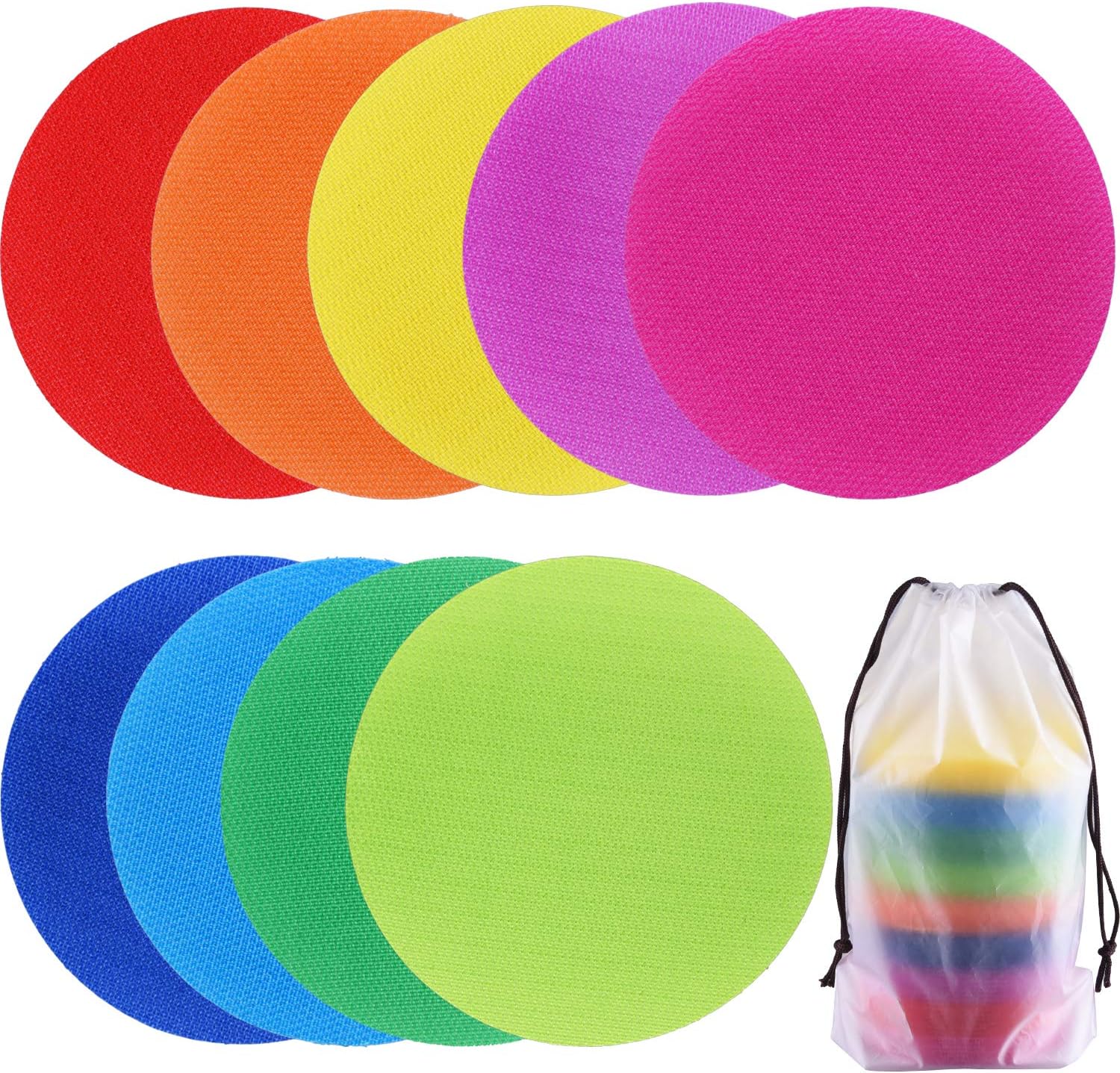SIQUK 63 Pieces Spot Markers Classroom Carpet Circles 9 Colours Floor