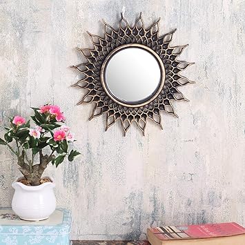 Buy Antique Small Size Decorative Mirror Antique Copper Colour