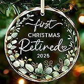 Retirement Gifts for Women,Retirement Ornament 2025,First Christmas Retired Ornament 2025,Christmas Tree Decorations