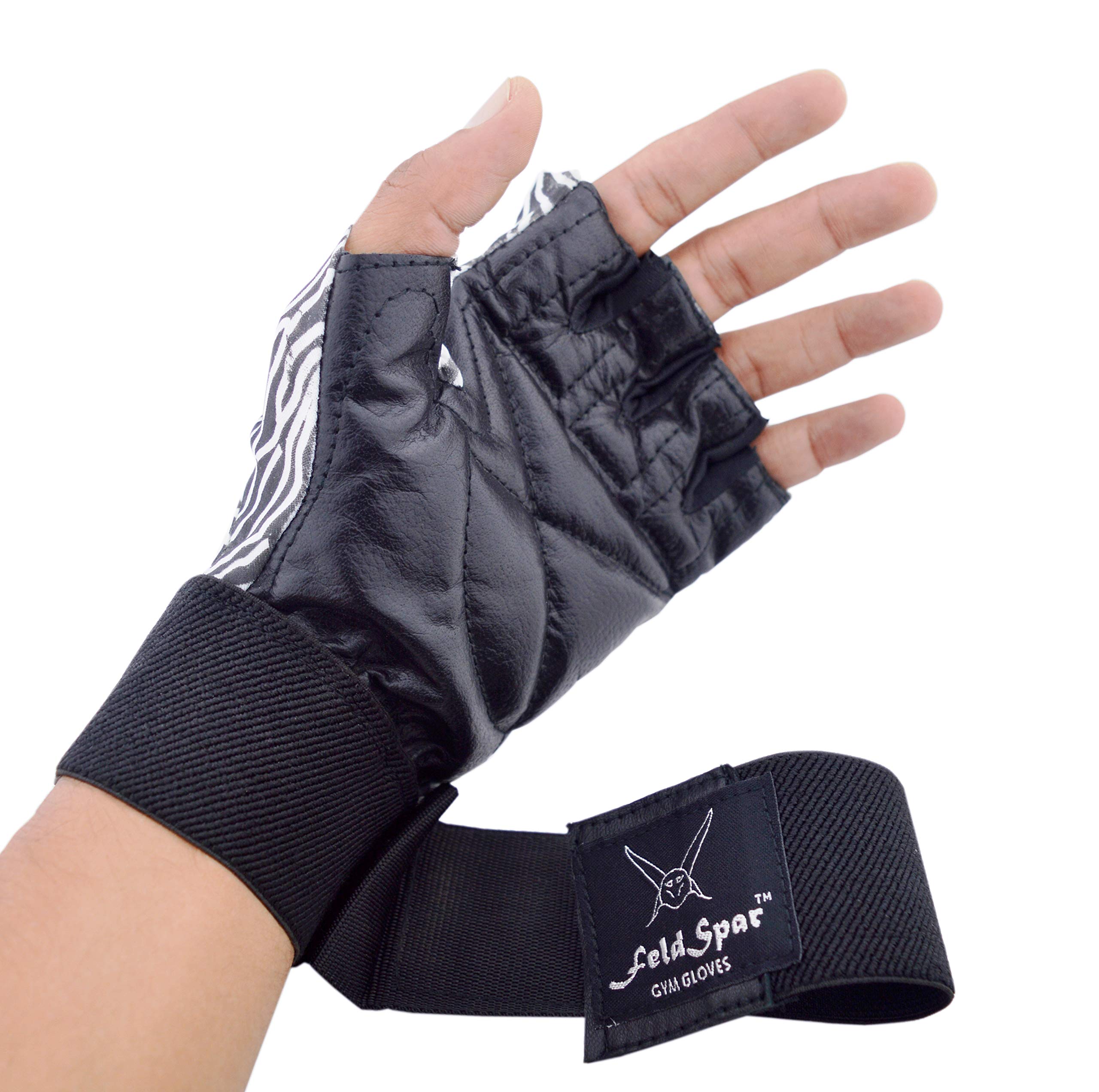 FeldSpar Printed Finger Cut Gym Gloves, Weight Lifting Gloves, Bike