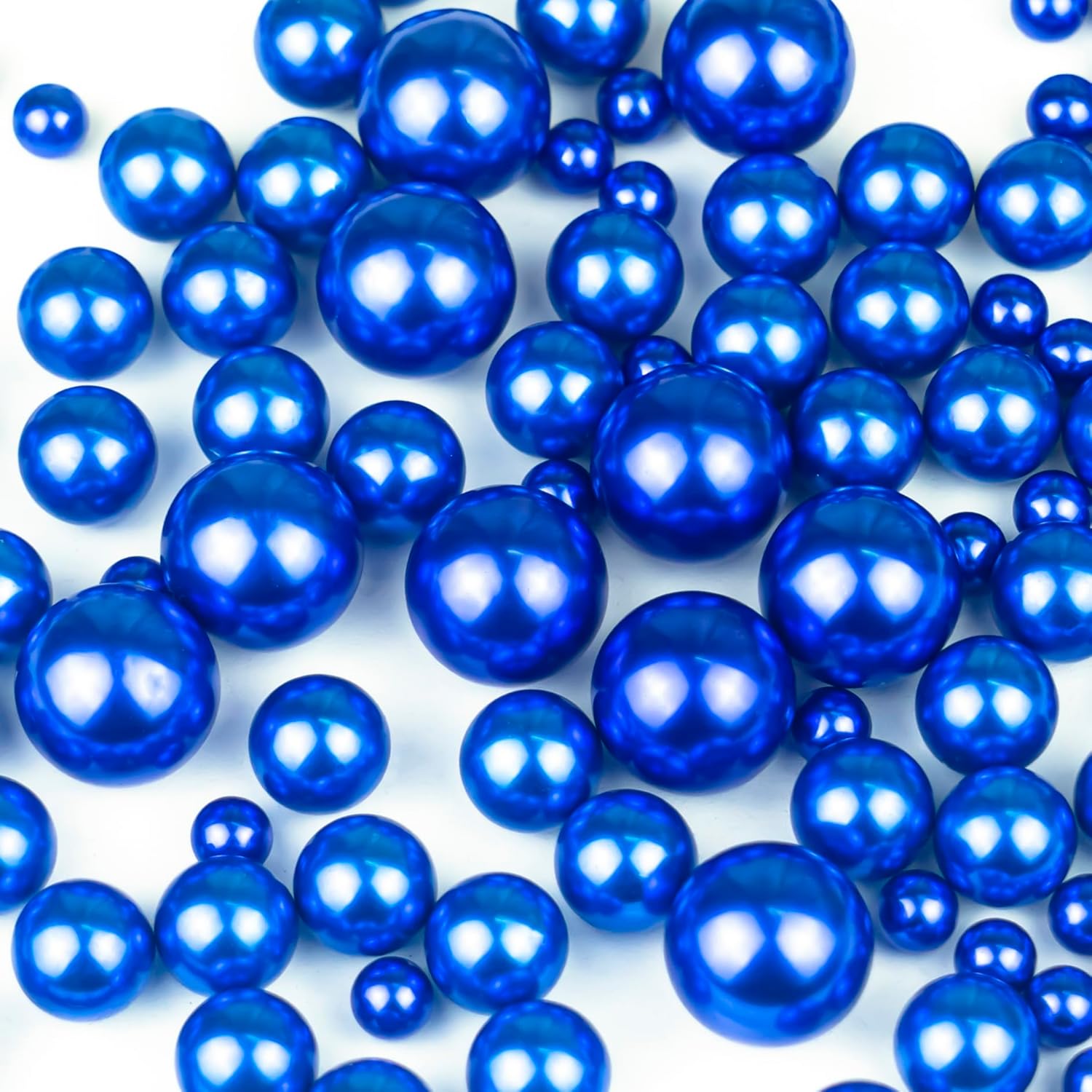 Vase Fillers - Cusmation 150 Pcs Blue Floating Beads for Vases and 800 Pcs Gel Beads for Vases, Blue Vase Filler Fake Pearl Beads Floating Vase Decor Dark Blue Pearls Navy Blue Vase Filler Home Wedding 8/14/20 mm