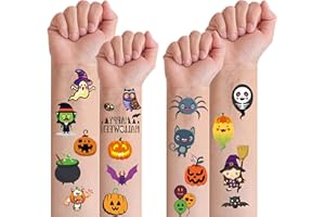 XUTENGY 208 Pcs Halloween Party Favors Temporary Tattoos for Kids， Halloween Assorted Treat or Trick Halloween Decorations for Boys Girls Goody Bag Stuffers Prizes