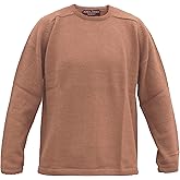 Alpaca Basics Men's Handmade 100% Alpaca Wool Relaxed Crew Sweater (Tan, Large)