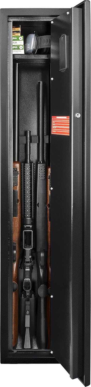 Barska Quick and Easy Access Biometric Rifles, Firearms and Long Guns Safe for Home, Removable Shelf, Optional Silent Mode, 1.83 Cubic Ft, Up to 4 Rifles without Any Accessories : Gun Safes : Sports & Outdoors