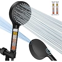 High Pressure 10-Mode Handheld Shower Head - Built in Power Wash for Clean, Replaceable Filter Soften Hard Water Remove Chlor