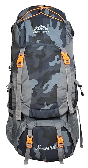 Mount Track X-Trail 9109 Hiking Rucksack 90 Ltrs with Rain Cover Black Camouflage