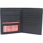 New Premium Lambskin Leather Bifold Hipster Credit Card Wallet (Black)