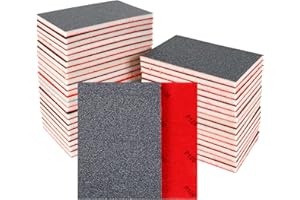 PUKAMAM 24 Pcs Sanding Sponge 80-3000 Grit Sandpaper Assortment, Washable & Reusable Sanding Blocks for Wood, Metal, Drywall, Glazing, Wet Dry Sandpaper for Smooth Finishing