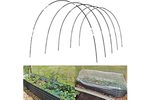 HDEOOPS Greenhouse Hoops Grow Tunnel, 5 Sets of 7FT Garden Hoops for Raised Beds, Rust-Proof Fiberglass Frame for Garden Netting, Greenhouse Kit, Plant Shade Cloth, Plant Row Cover, 25 pcs