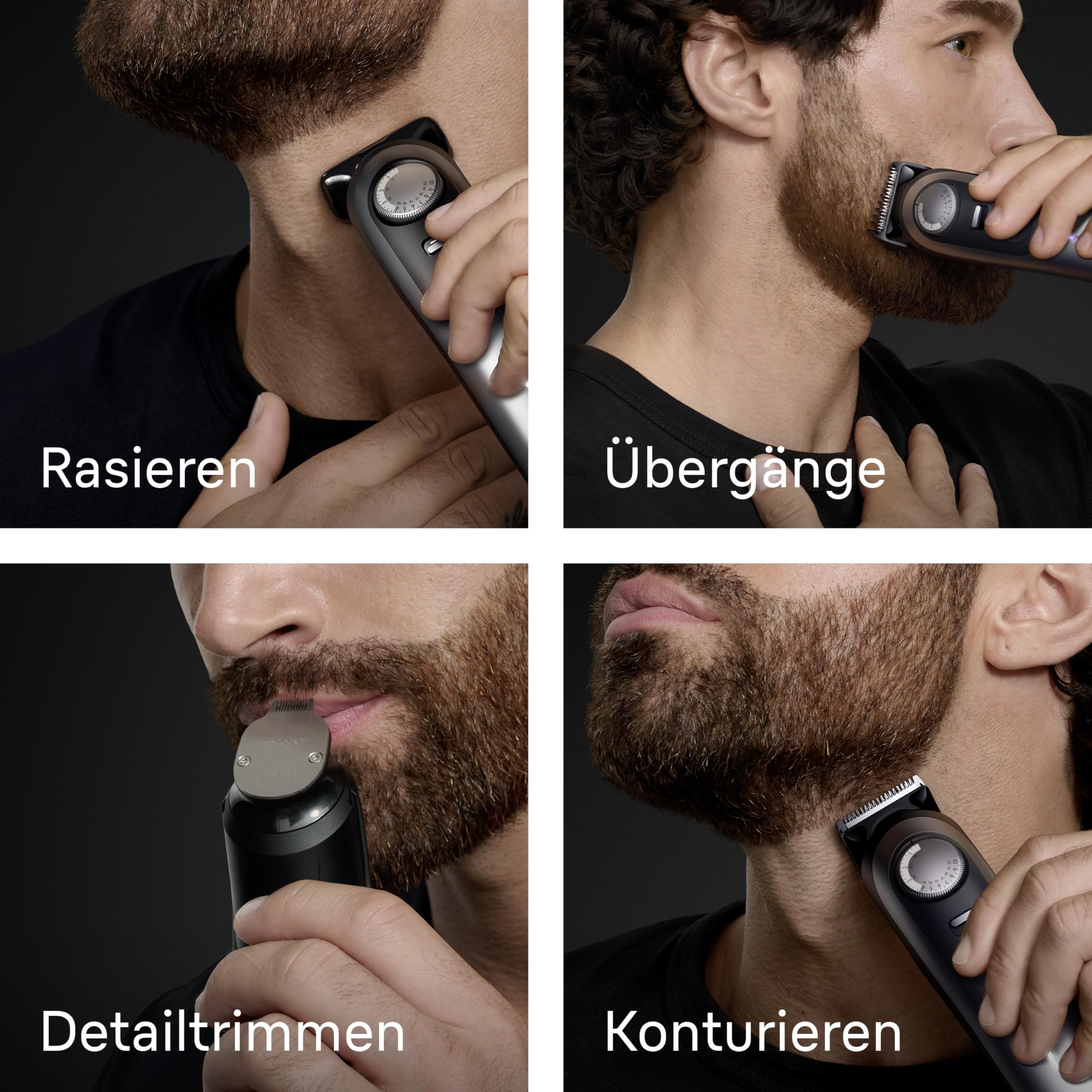 Braun Barttrimmer Series 9, Elektrischer Bartschneider Herren mit 14 Barber-Tools, Ultrascharfe ProBlade Klinge, 180 Min Akkulaufzeit, Kabelloser Bartrasierer, 52 Längen, Wasserdicht, BT9565, Titan 5