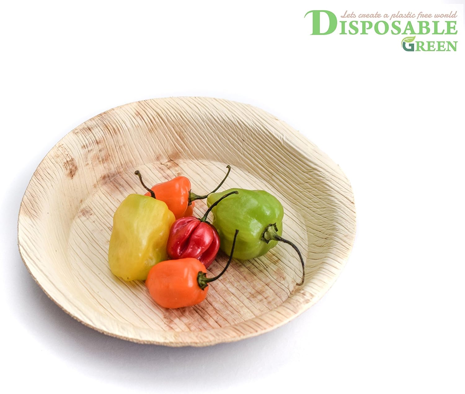 DISPOSABLE GREEN, Round Disposable Plates, Areca Leaf Serving Plates, Dinner Plates for Parties Weddings, Catering, & More - Image 4