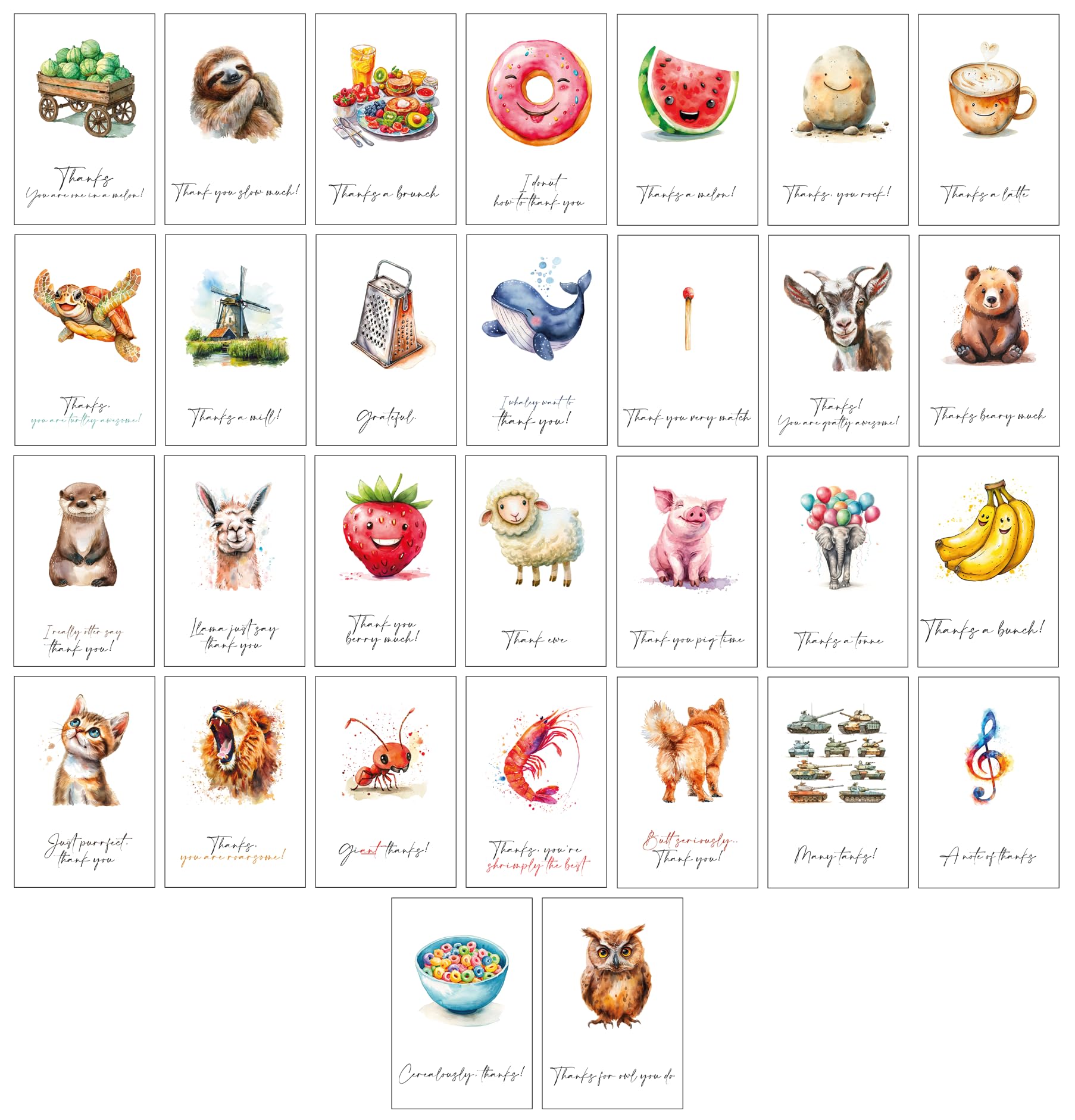 All my Puns are Intended - 30 Too Punny Thank You Cards with Envelopes (Too Punny Thank You Cards)