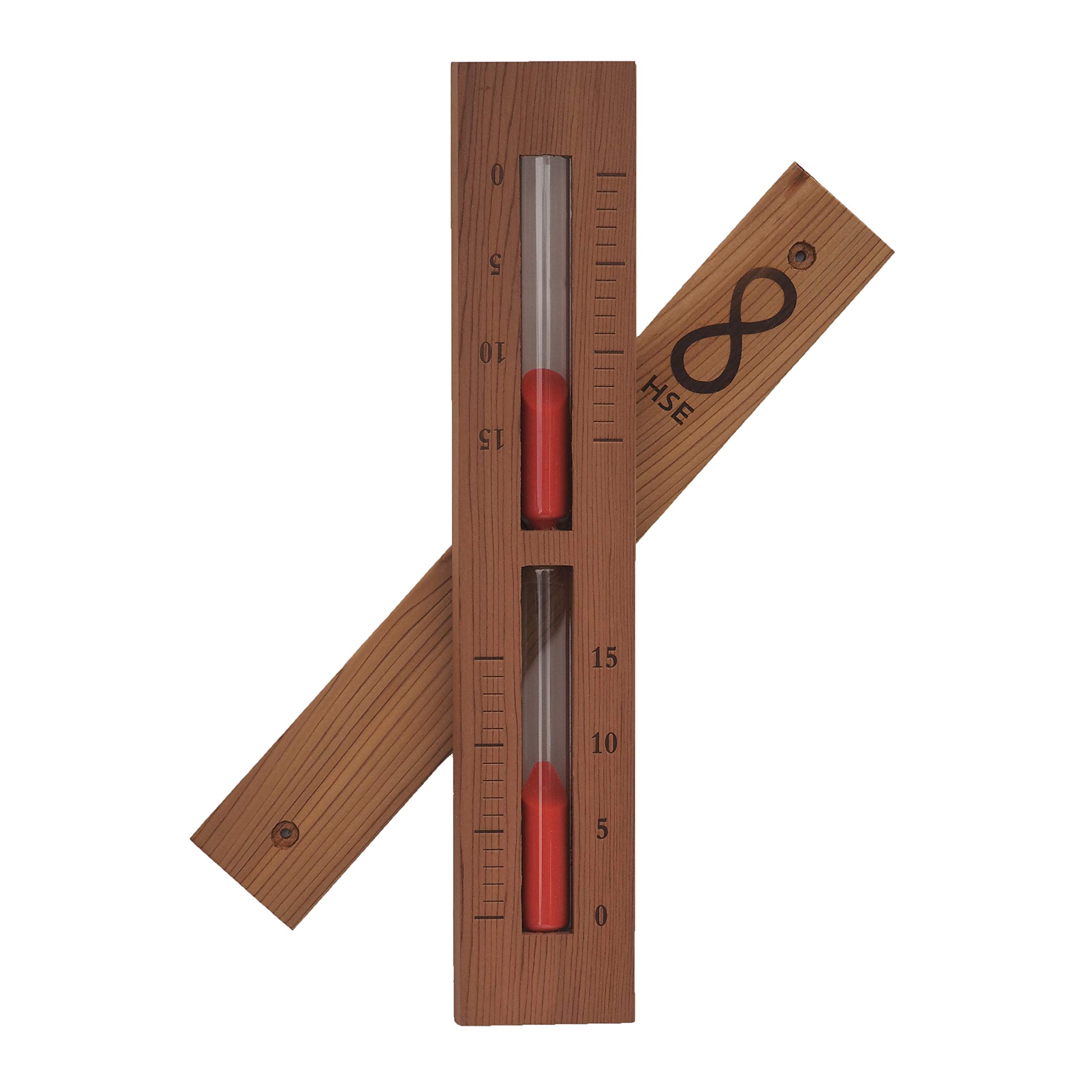 HSE Cedar Box Sauna Sand Timer (15 Minutes, Rust Red)