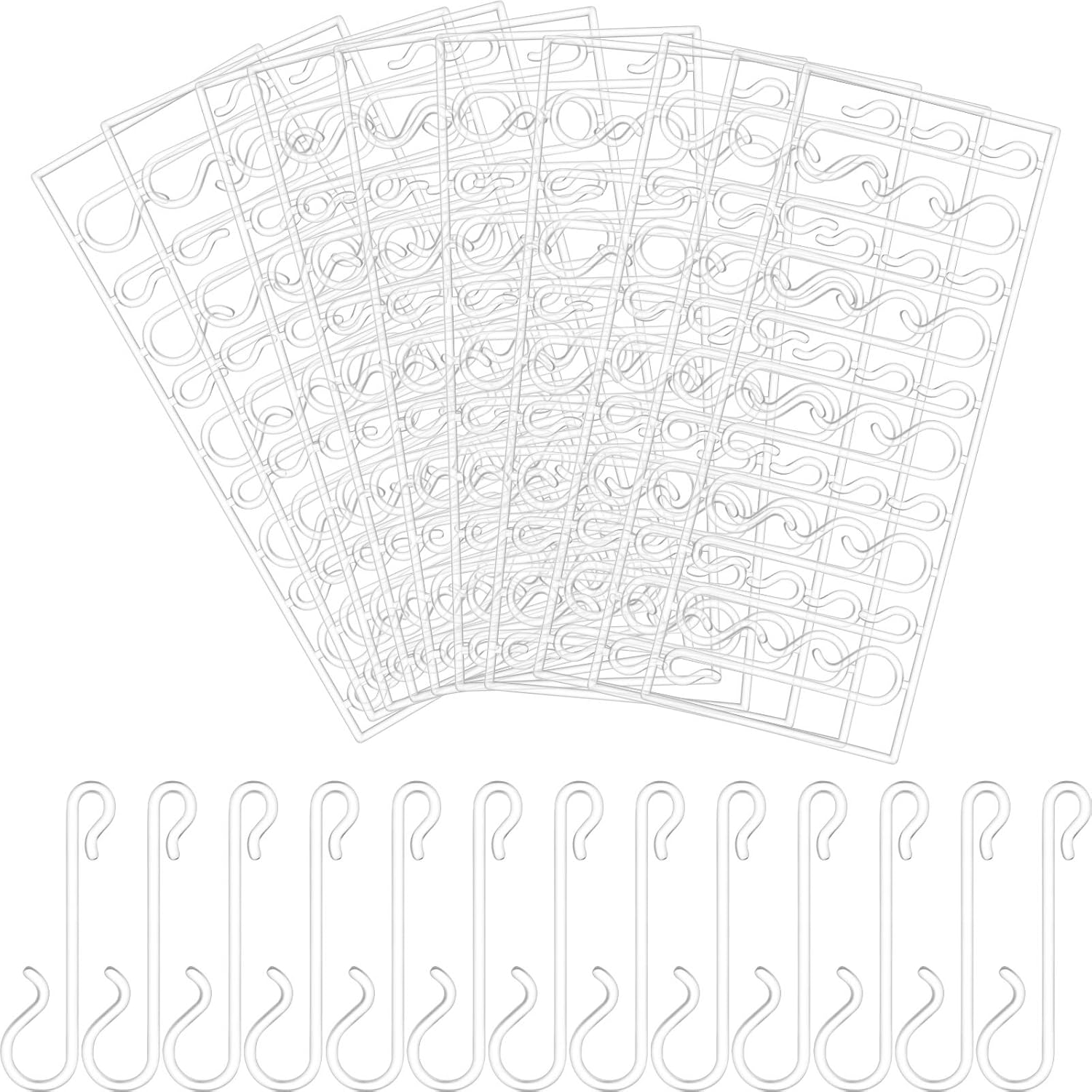 Ornament Hooks - Jetec Christmas Tree Hooks Christmas Ornament Hangers Weatherproof Plastic Hooks Transparent Accessories Home Decoration, Party Supplies for Tree Wreath(100 Pieces)