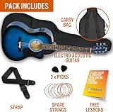 3rd Avenue Full Size Cutaway Electro Acoustic Guitar Bundle Blue 4/4 Beginner view 3