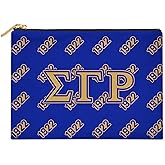 BBGreek Sigma Gamma Rho Sorority Paraphernalia - Greek Letters - Flat Makeup Pouch & Accessory Bag - Greek Letters