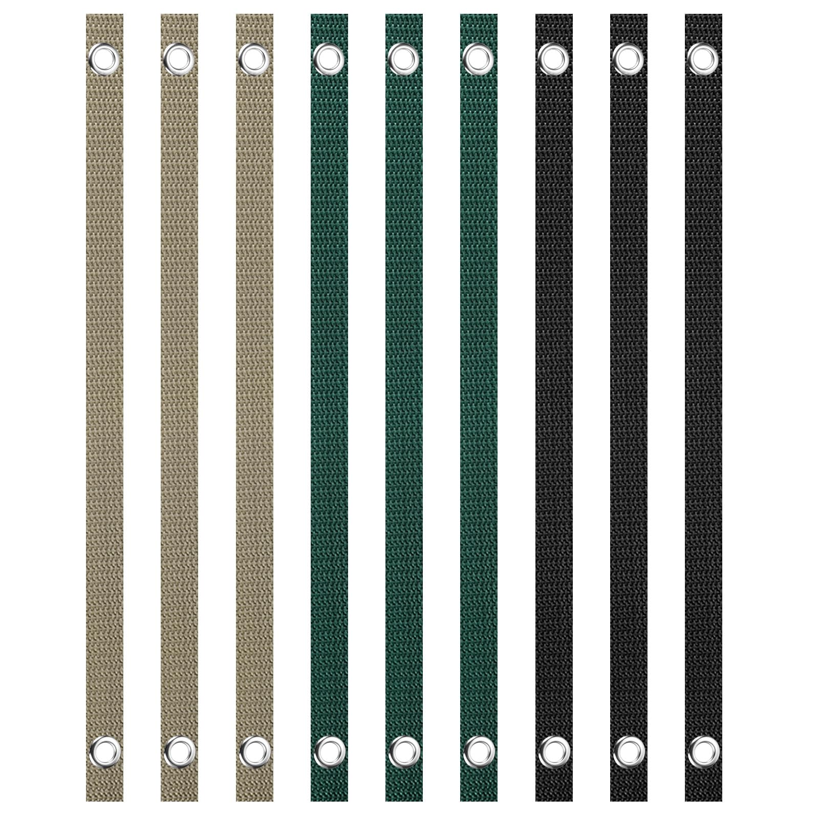 PATIKIL 31.5 Inch Tree Straps for Staking, 9 Pack Tree Support Stakes, Tree Straightening Ties for Newly Planted Straight, Black, Green, Tan