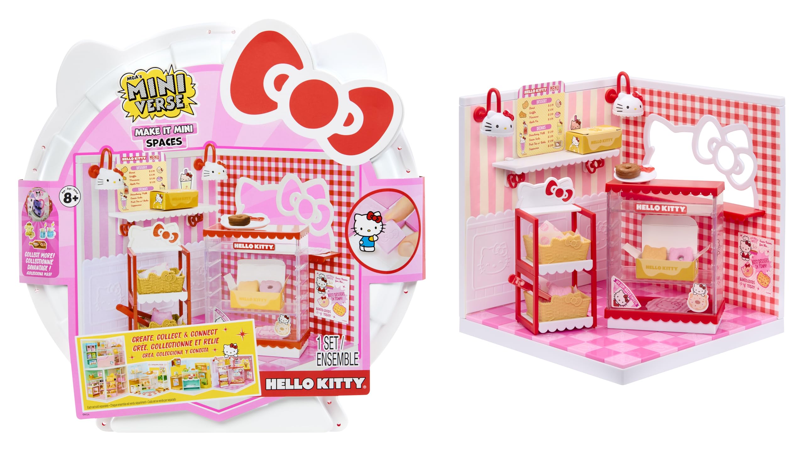 MGA's Miniverse Make It Mini Spaces Hello Kitty, Building Set, Customize, DIY Crafts, Rooms, Hobby, Collectors, Display, Gifts, 8+