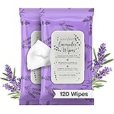 BeautyFrizz Lavender Face Wipes - 120 pcs - Gentle Makeup Remover Wipes for Women - Facial Cleansing Wipe with Aloe, Castor, Vitamin A and E - Extra Soft - Moisturizing