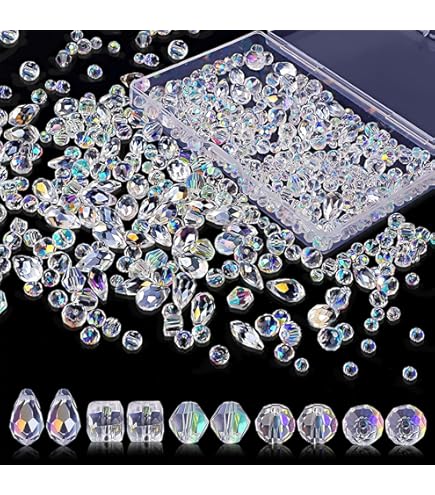 SUNNYCLUE 1 Boîte De 80 Perles Octogonales En Verre De 8 Couleurs, Prisme Coloré En Vrac, Connecteur De Rechange Pour Lustre, Attrape-soleil, Perles D 'espacement Lâches à Facettes Pour Lampe à