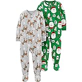 Simple Joys by Carter's unisex-child Holiday Loose-fit Flame Resistant Fleece Footed Pajamas