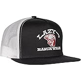 Lazy J Ranch Black & White Embroidered Show Time Classic Five Panel Trucker Hat - Adjustable Unisex Country Hats, Vintage Trucker Hat