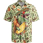 Hardaddy Men's Hawaiian Shirt Short Sleeve Funny Printed Casual Button Down Aloha Shirt