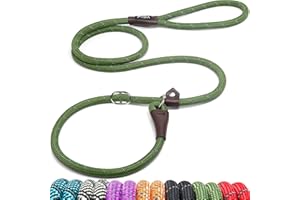 Fida Durable Slip Lead, 6 FT x 1/2" Heavy Duty Loop Leash, Comfortable Strong Rope for Large, Medium Dogs, No Pull Pet Traini