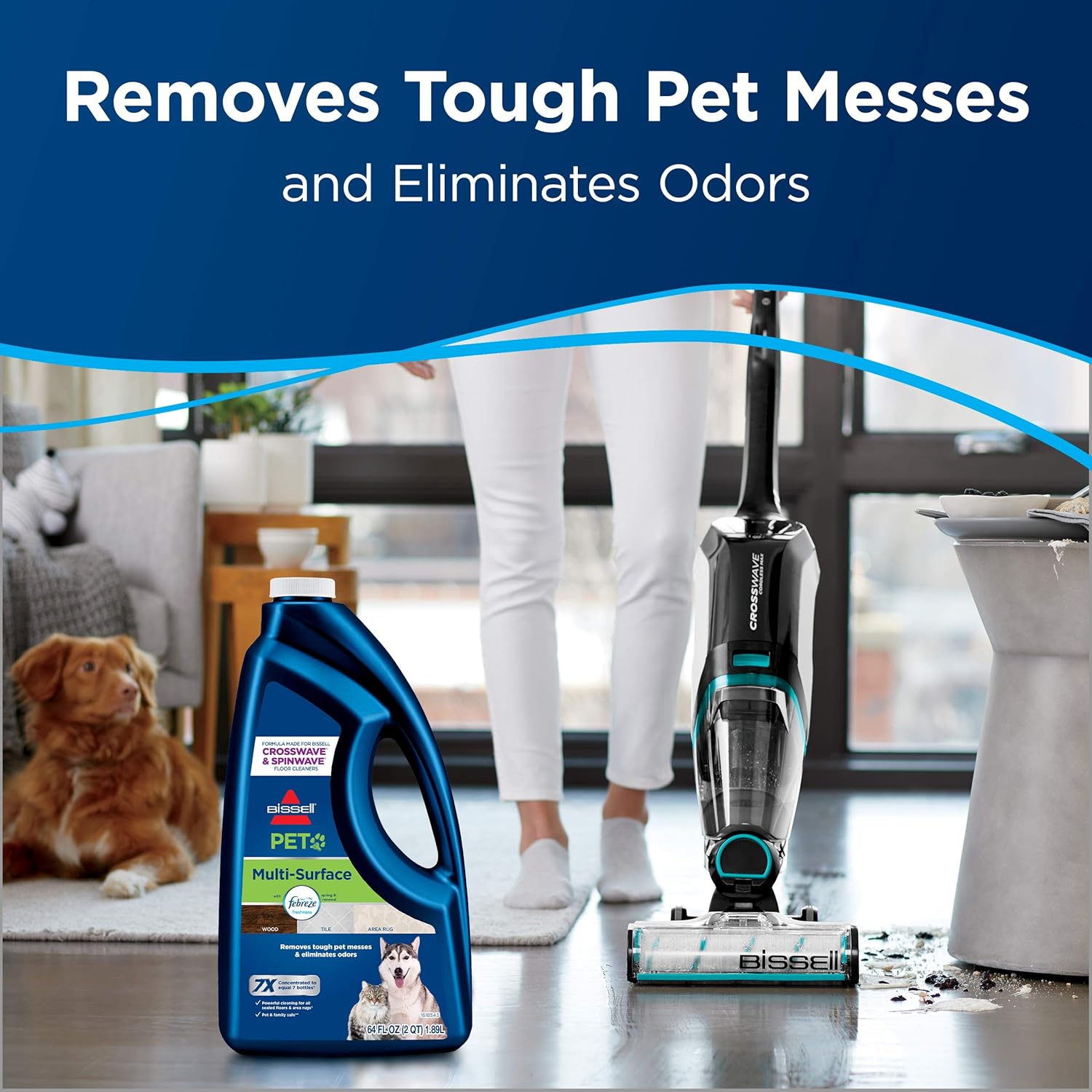 BISSELL Pet Multi-Surface Febreze Feshness for Crosswave and Spinwave (64 oz), 22951, 64 Fl Oz: Home & Kitchen