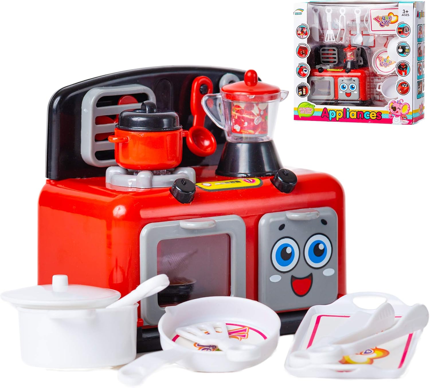 NIMU Pretend Play Kitchen Electronic Oven Set Premium Quality Accessories for Pretend Cooking Food Playset Toys Ideal for Kids Toddlers and Girls Prime