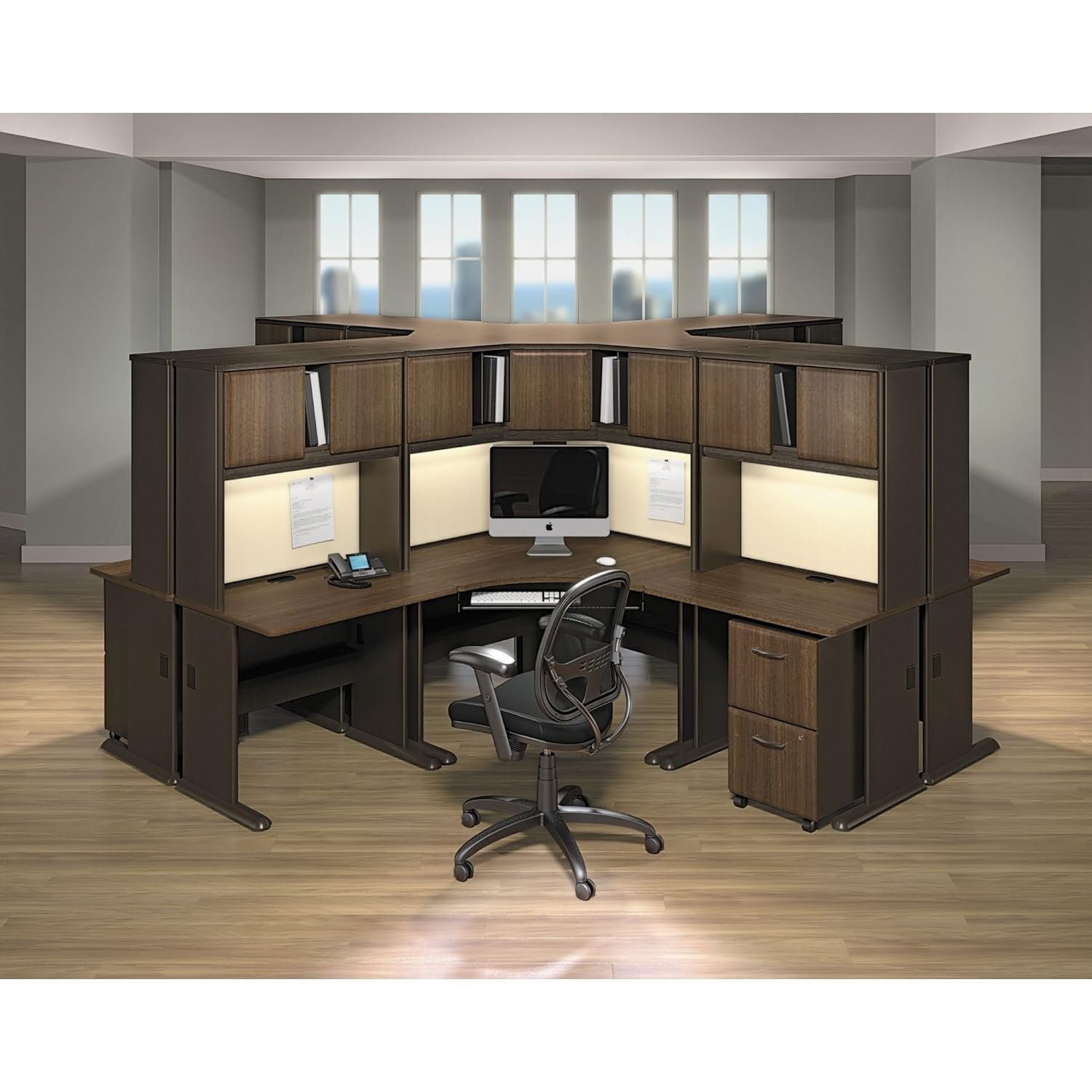 Bush Business Furniture Series A Collection 48W Corner Hutch in Hansen