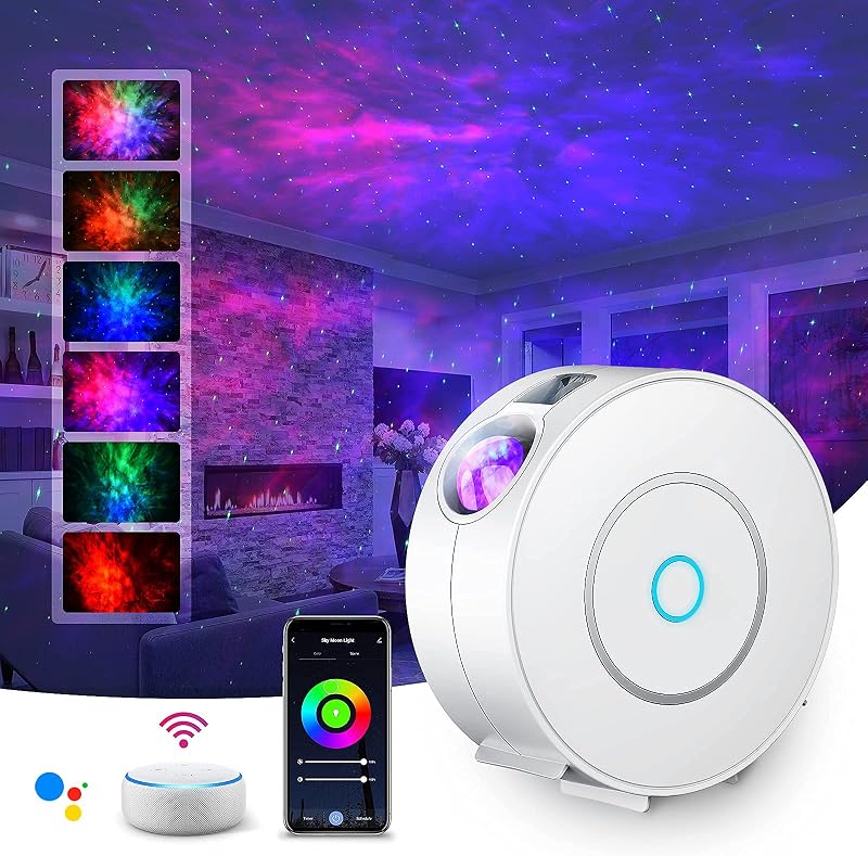 SUPPOU LED WiFi Galaxy Projector Smart Night Light 3D Star RGB Voice Control