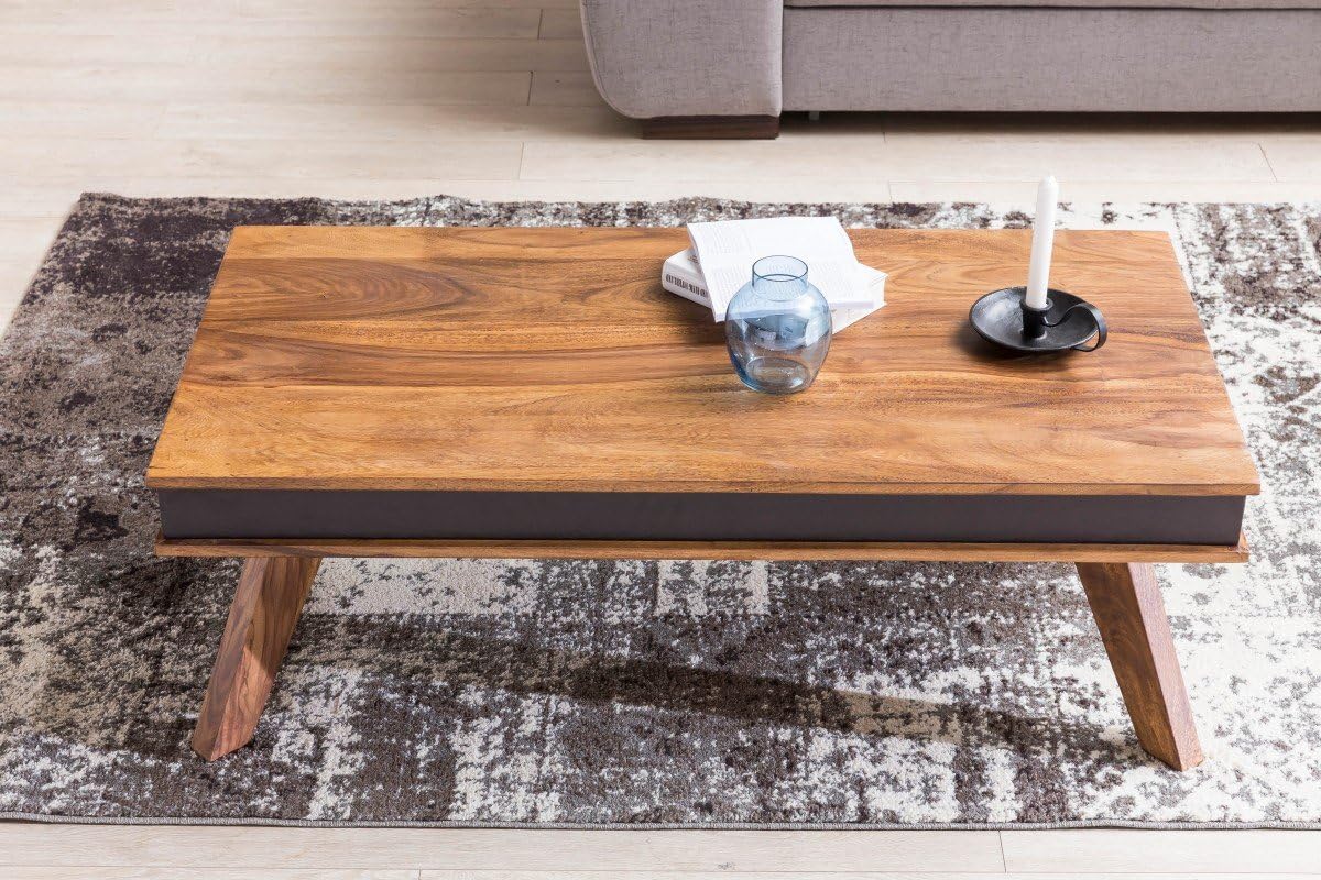Finebuy Couchtisch Karna Kunstleder Massiv Holz Sheesham Natur 118 X 40 X 60 Cm Landhaus Stil Wohnzimmertisch Rustikal Kaffeetisch Massivholztisch Wohnzimmer Sidra Hospital